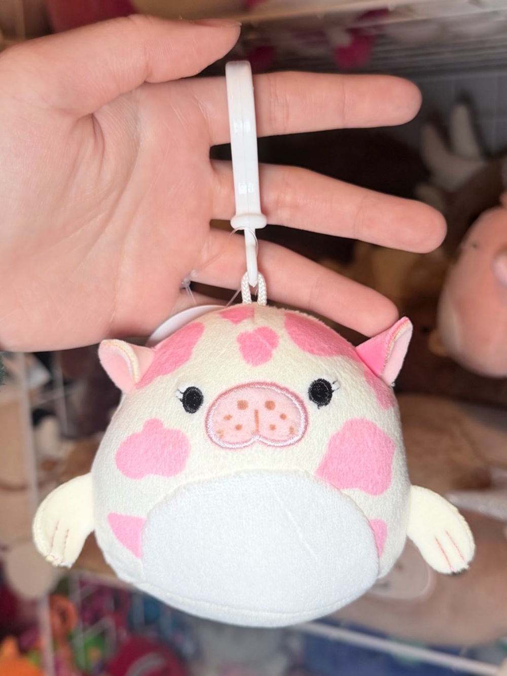 Squishmallows Squishmallow Mondy the Pink Spotted Seacow 3.5" Stuffed Plush Clip